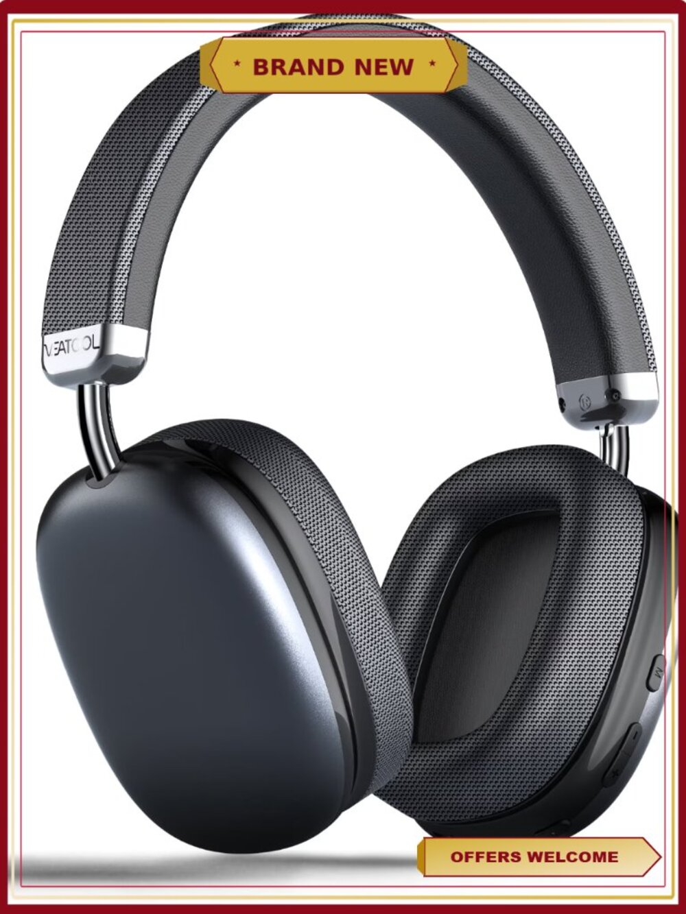 Wireless Headphones Over Ear, 65Hr Playtime, Deep Bass, 4 Noise Cancelling Mics